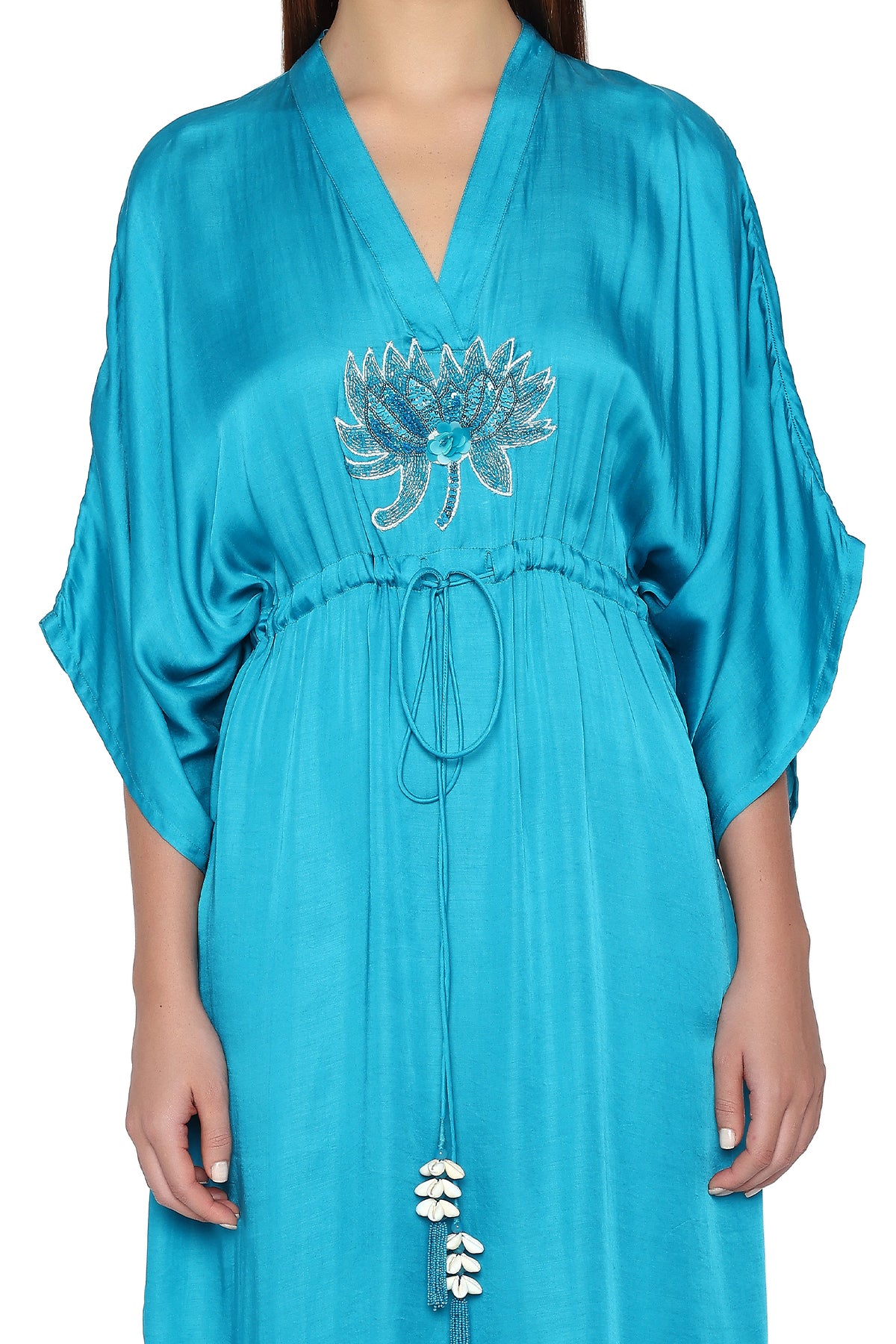 teal kaftan