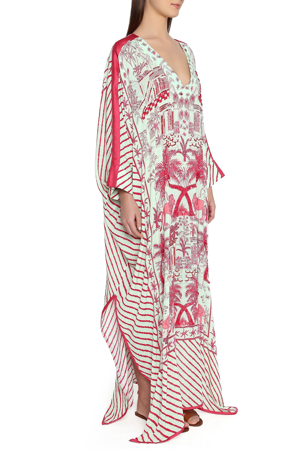 pink sri lanka printed kaftan