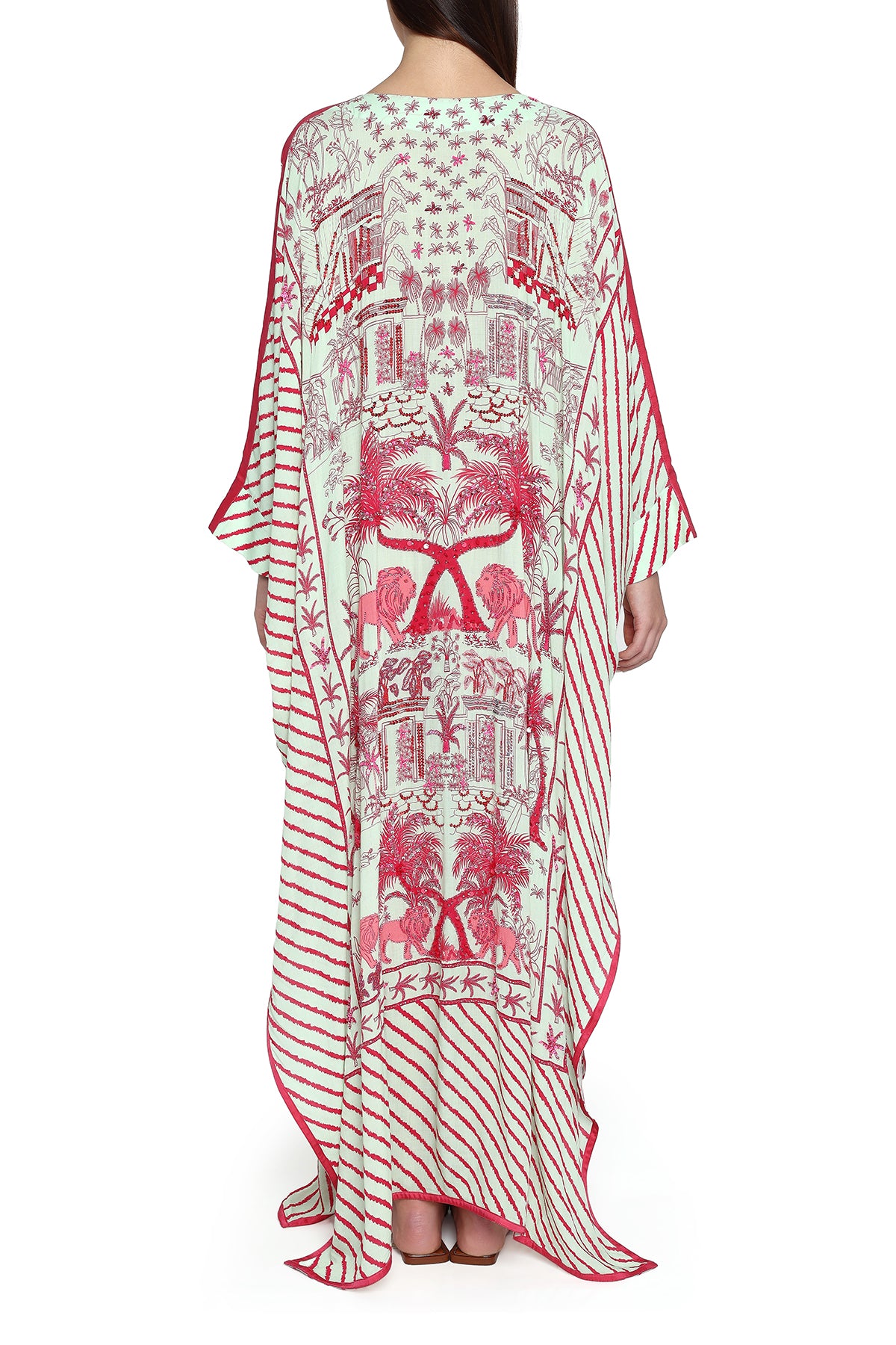 pink sri lanka printed kaftan