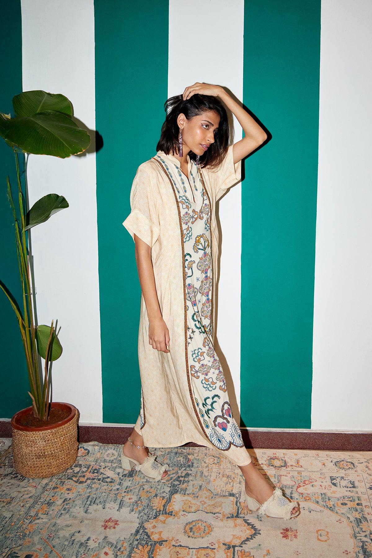 Hand Beaded City Kaftan Dress