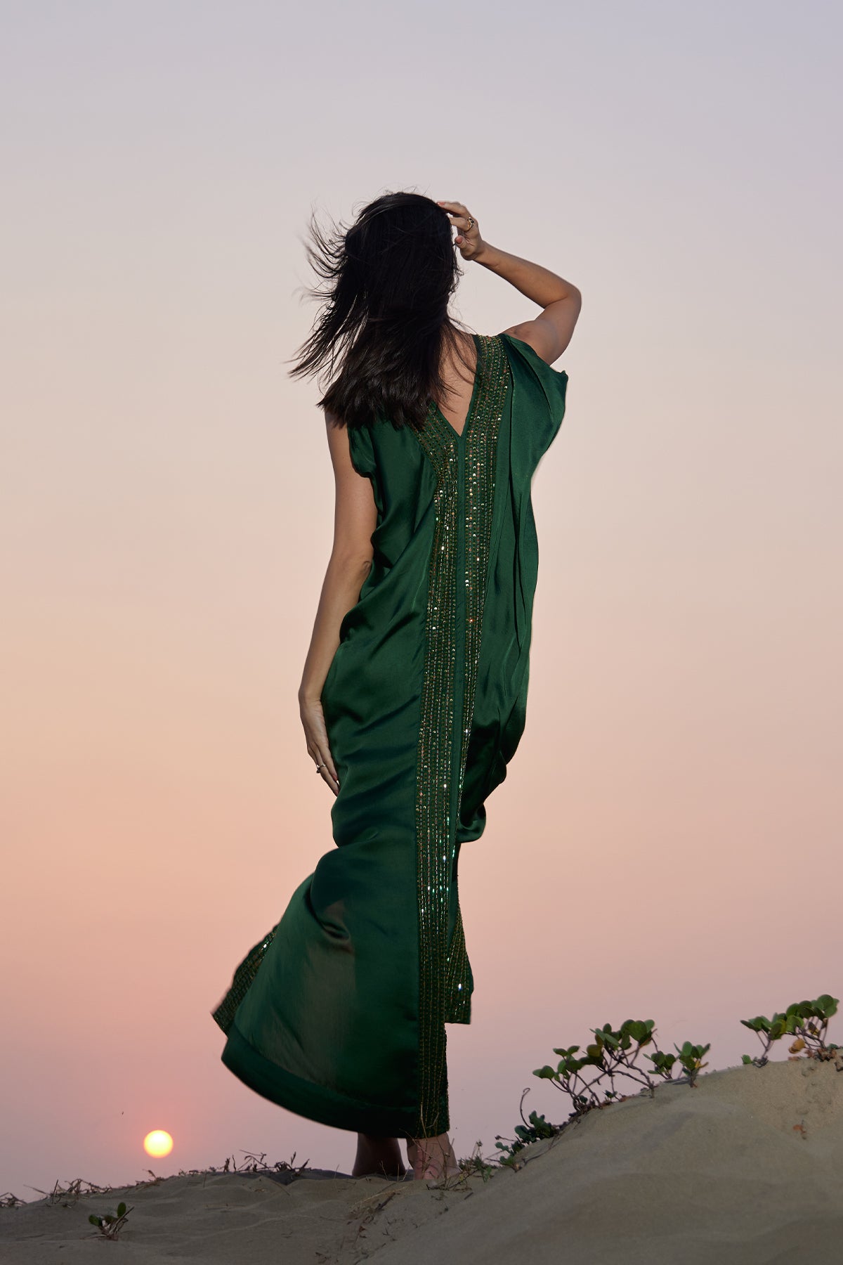 emerald green kaftan