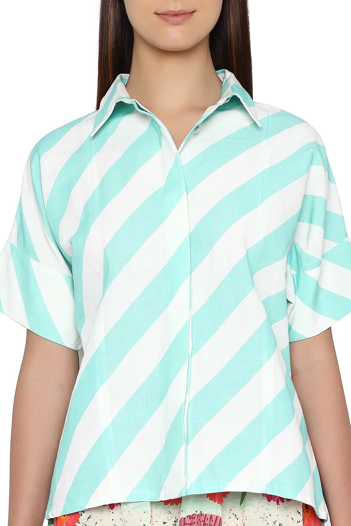 aqua stripe shirt