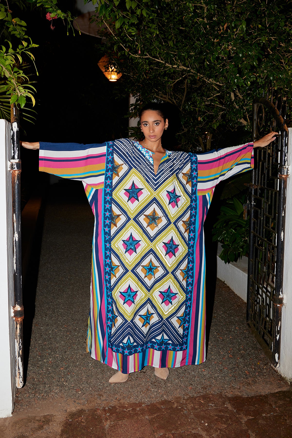 Hand Beaded Panelled Kaftan