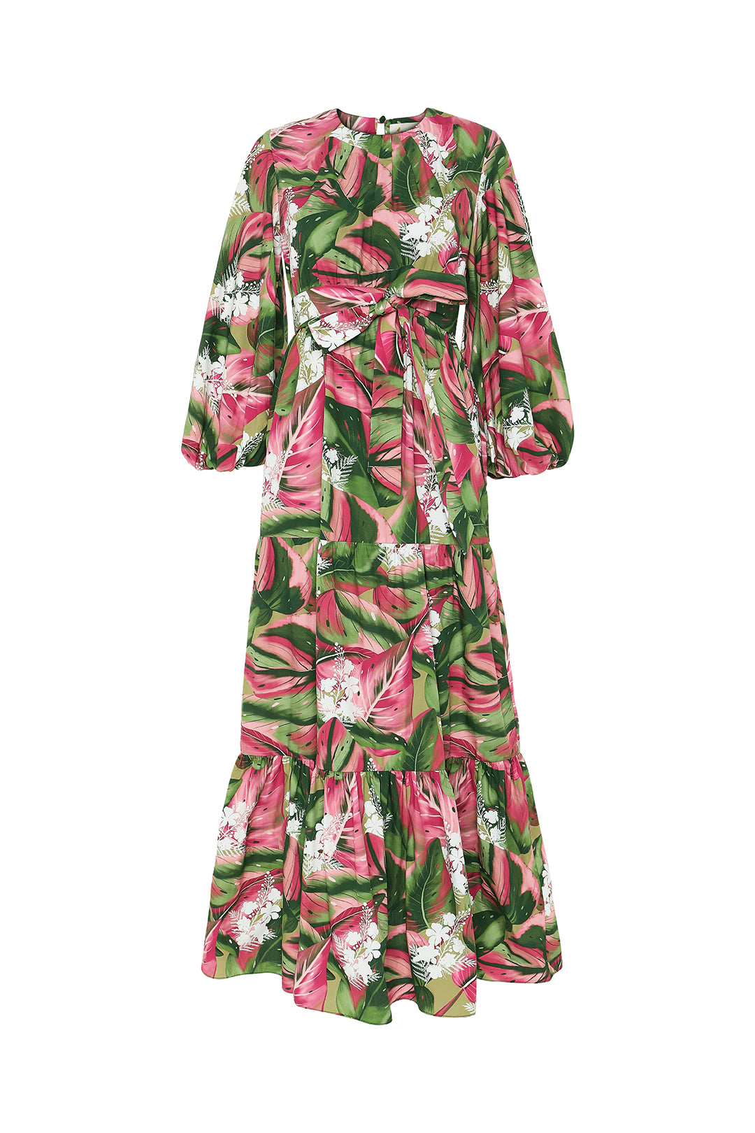 Tropical Tiered Midi Dress